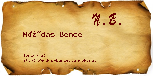 Nádas Bence névjegykártya